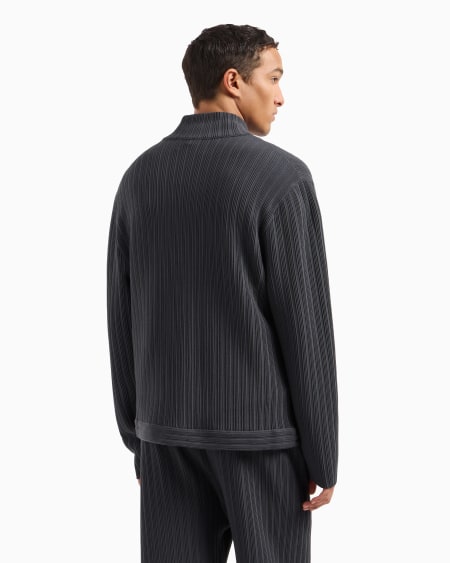 Armani Cárdigan con cremallera completa de punto ottoman vertical de viscosa Icon Rebajas de fin de temporada