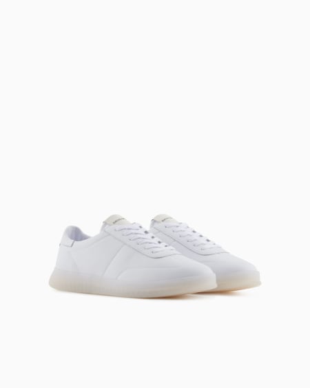 Armani Deportivas de piel con suela semitransparente Precio ultrabajo