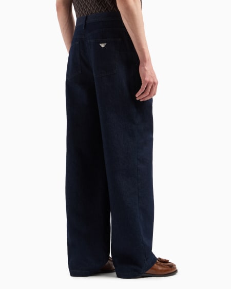 Armani Vaqueros de pernera ancha de denim Icon Rebajas