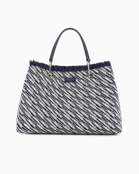 Armani Bolso shopper MyEA grande en esterilla trenzada