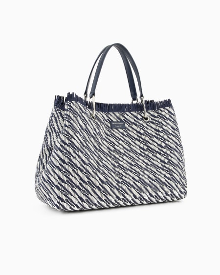 Armani Bolso shopper MyEA grande en esterilla trenzada Gran oferta