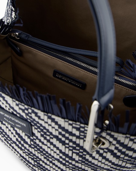 Armani Bolso shopper MyEA grande en esterilla trenzada Gran oferta