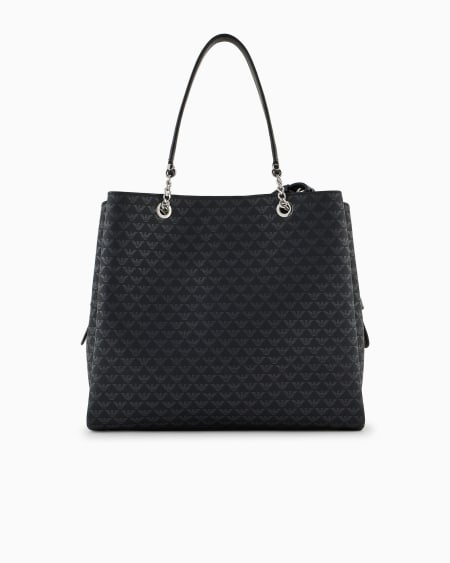 Armani Bolso shopper con motivo integral de águila y colgante de águila Ventas relámpago
