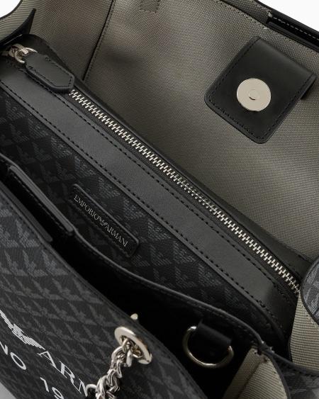 Armani Bolso shopper con motivo integral de águila y colgante de águila Ventas relámpago