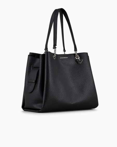 Armani Bolso shopper con efecto graneado y colgante de águila Solo hoy