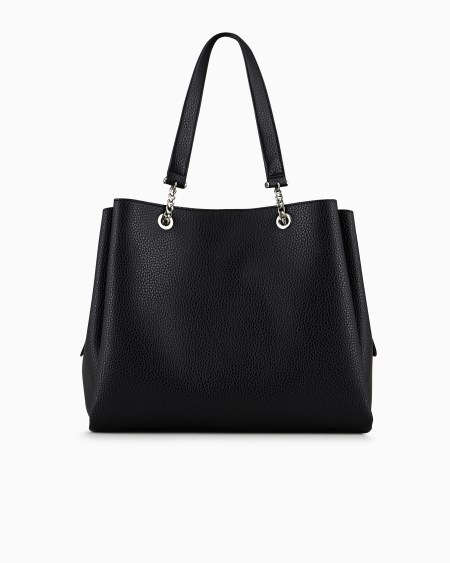 Armani Bolso shopper con efecto graneado y colgante de águila Solo hoy