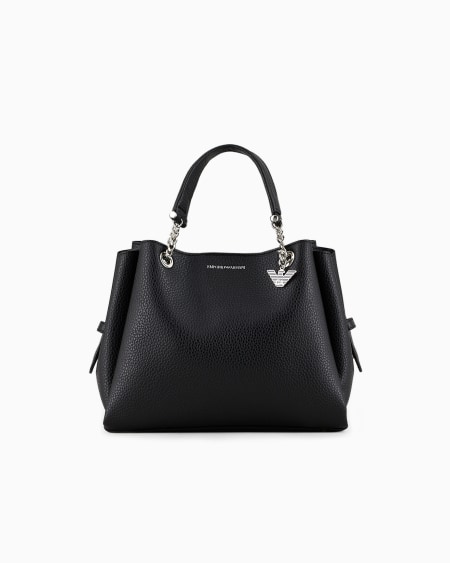 Armani Bolso de mano con efecto graneado y colgante de águila