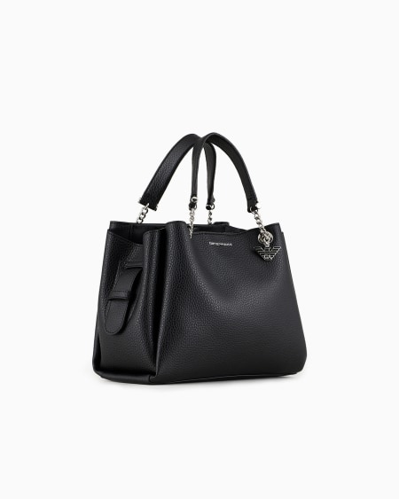 Armani Bolso de mano con efecto graneado y colgante de águila Oferta especial de fábrica