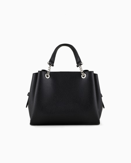 Armani Bolso de mano con efecto graneado y colgante de águila Oferta especial de fábrica