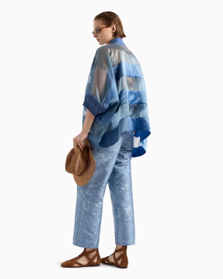 Armani Pantalones de cintura muy alta con elaboración integral en tejido jacquard Libre de impuestos