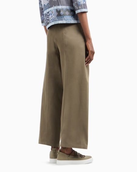 Armani Pantalones de pernera ancha de algodón esmerilado elástico Descuento por venta flash