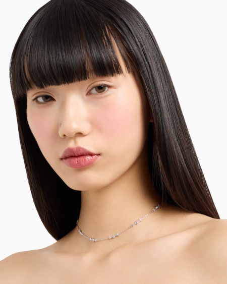Armani Collar de cadena fina de plata de ley Ofertas de temporada