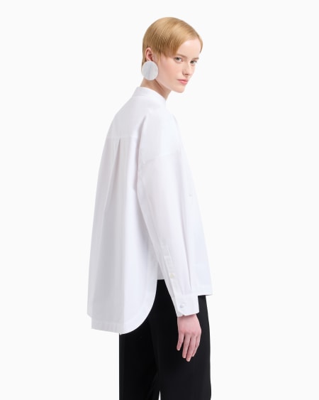 Armani Maxicamisa con cuello de tira de algodón esmerilado Rebajas de fin de temporada