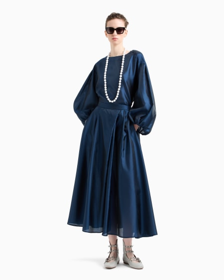 Armani Falda de musolina técnica con pliegues Rebajas