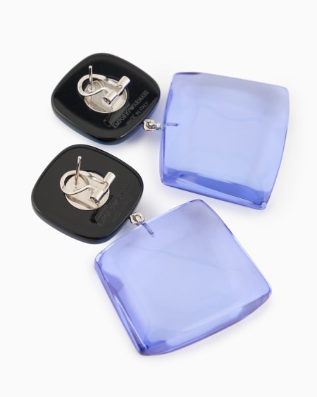 Armani Pendientes colgantes con piedra transparente Ofertas