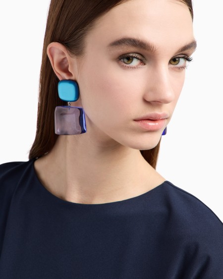 Armani Pendientes colgantes con piedra transparente Ofertas