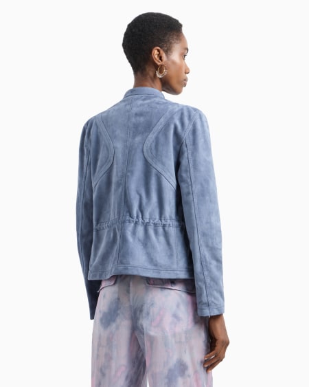 Armani Chaqueta con cuello de tira de ante de cabra Venta caliente