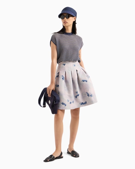 Armani Falda con vuelo de tejido jacquard con motivo floral En oferta