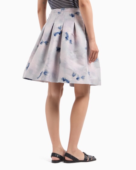 Armani Falda con vuelo de tejido jacquard con motivo floral En oferta