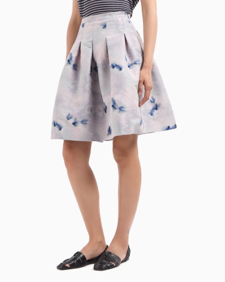 Armani Falda con vuelo de tejido jacquard con motivo floral En oferta