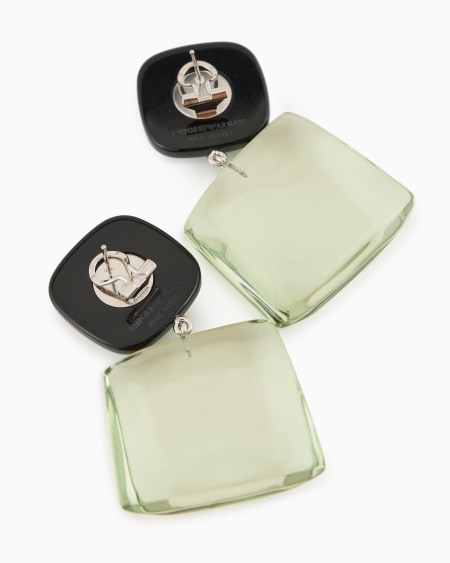 Armani Pendientes colgantes con piedra transparente Mejor oferta
