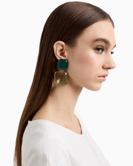 Armani Pendientes colgantes con piedra transparente Mejor oferta