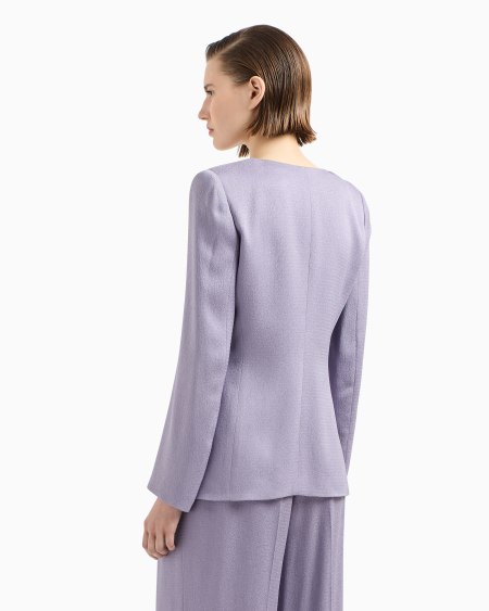 Armani Chaqueta con cuello de pico en tejido sablé Icon Rebajas online