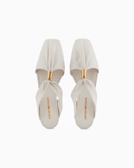 Armani Zapato mule de napa con logotipo de metal Oferta especial