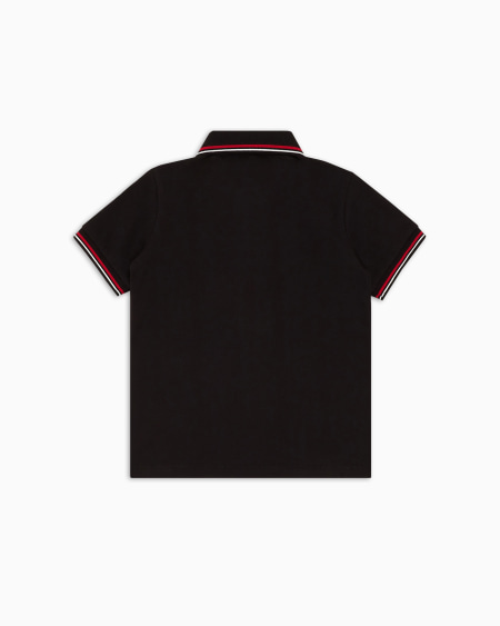 Armani Polo de piqué elástico con bordes a rayas Últimos 3 días
