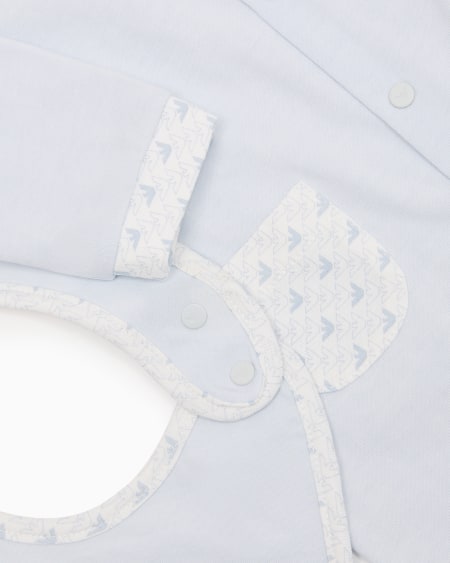 Armani Coffret-cadeau dors-bien et bavoir en jersey avec motif optique aigles Superdescuento