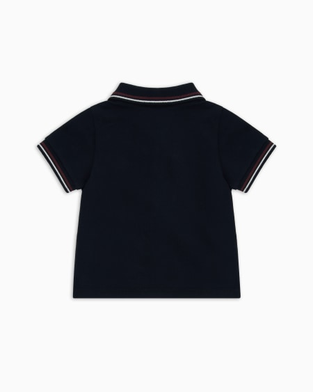 Armani Polo de piqué elástico con bordes a rayas Envío internacional gratuito