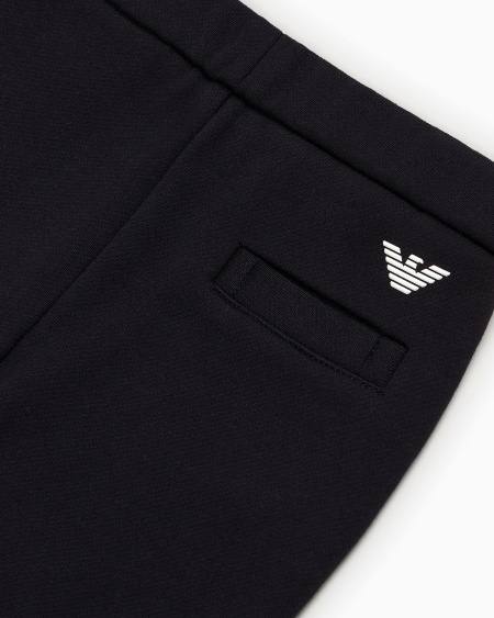 Armani Pantalones de chándal de punto en mezcla de modal con logotipo Tienda de fábrica