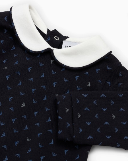 Armani Mono con cuello Claudine y motivo integral de águila con efecto óptico Ahorra y exporta