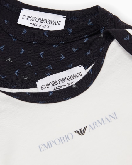 Armani Conjunto para regalo con dos bodis con motivo integral de águila con efecto óptico En oferta
