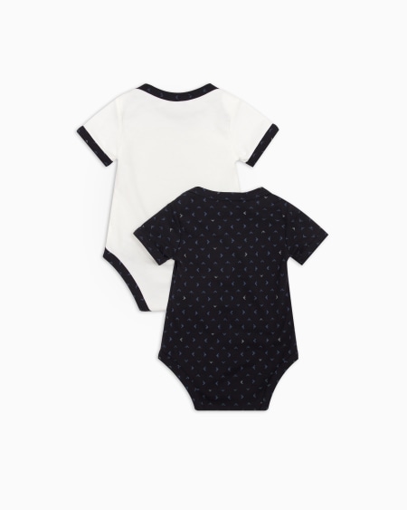 Armani Conjunto para regalo con dos bodis con motivo integral de águila con efecto óptico En oferta