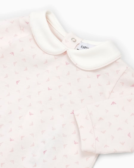 Armani Mono con cuello Claudine y motivo integral de águila con efecto óptico Precio ultrabajo