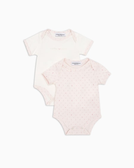 Armani Conjunto para regalo con dos bodis con motivo integral de águila con efecto óptico