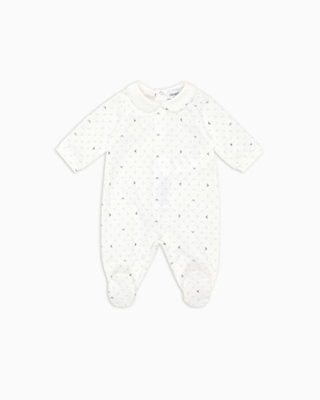 Armani Mono con cuello Claudine y motivo integral de águila con efecto óptico Outlet