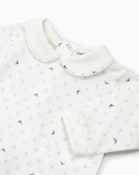 Armani Mono con cuello Claudine y motivo integral de águila con efecto óptico Outlet
