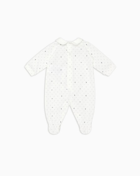 Armani Mono con cuello Claudine y motivo integral de águila con efecto óptico Outlet