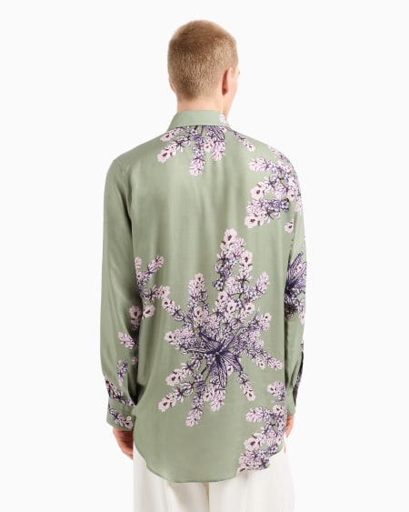 Armani Camisa de viscosa fluida con estampado floral En oferta