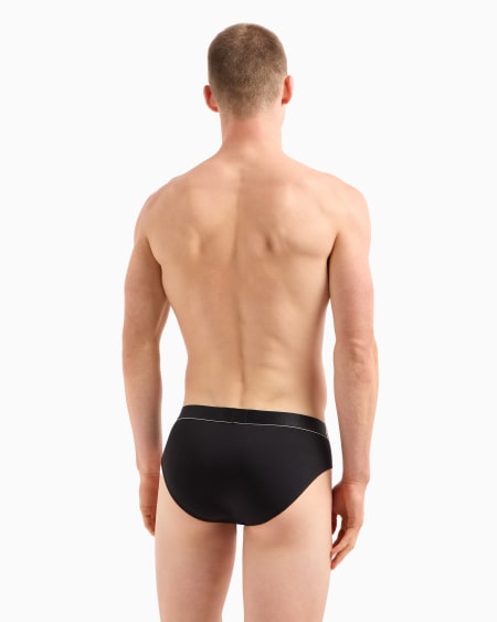 Armani Paquete de tres calzoncillos slip de algodón orgánico con banda con logotipo brillante ASV Rebajas baratas
