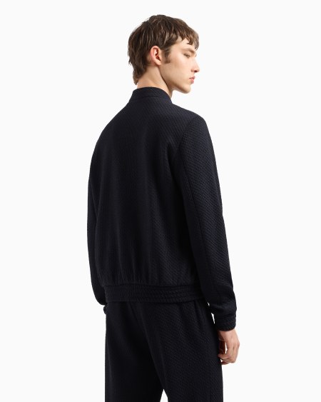 Armani Cazadora de punto elástico de mezcla de lana con efecto tridimensional Tienda