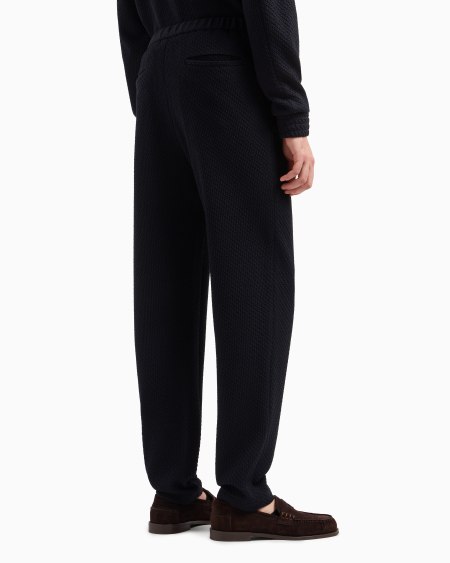 Armani Pantalones de punto elástico de mezcla de lana con efecto tridimensional Rebajas online