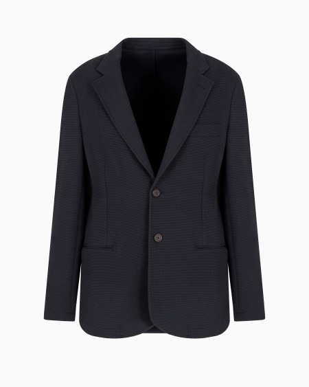 Armani Blazer de abotonadura sencilla en punto gofre Travel Essential Rebajas top