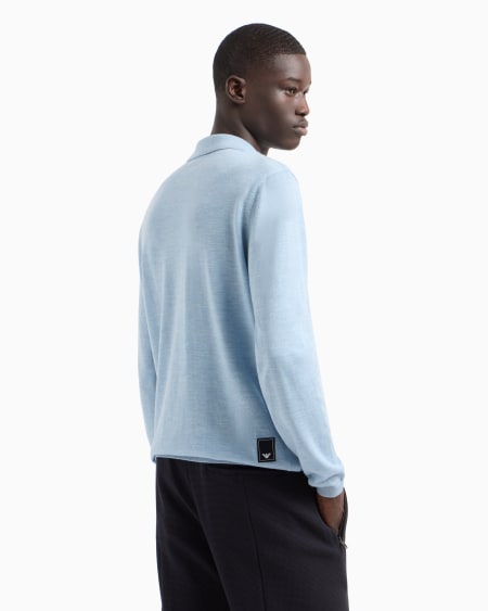 Armani Jersey con cuello polo en punto jersey de lana virgen Travel Essential Oferta especial
