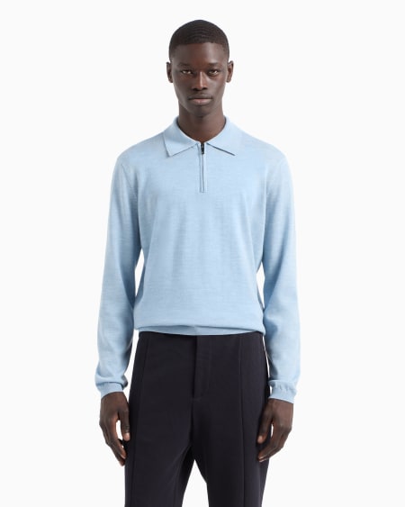 Armani Jersey con cuello polo en punto jersey de lana virgen Travel Essential Oferta especial