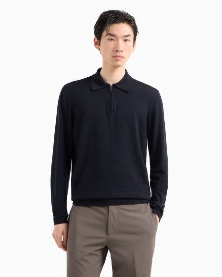 Armani Jersey con cuello polo en punto jersey de lana virgen Travel Essential COMPRAR AHORA