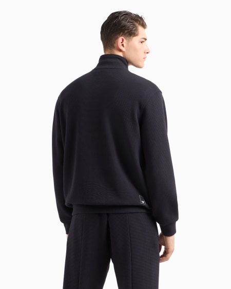 Armani Sudadera de punto gofre con cremallera completa Travel Essential Liquidación