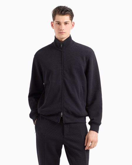 Armani Sudadera de punto gofre con cremallera completa Travel Essential Liquidación